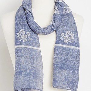 Blue Floral Oblong Scarf - Maurices